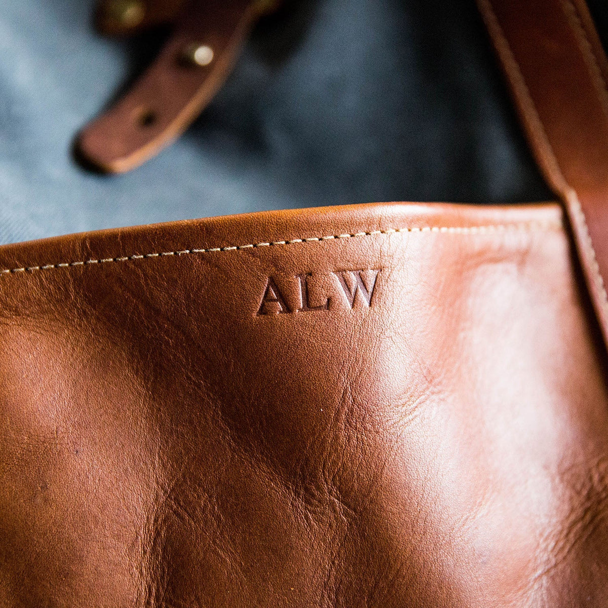 Your Logo + Our Leather - The Market Tote - Fine Leather & Waxed Canvas Bag Purse - Holtz Leather